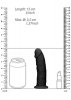 Czarne dildo bez jąder na przyssawce 15,3 cm